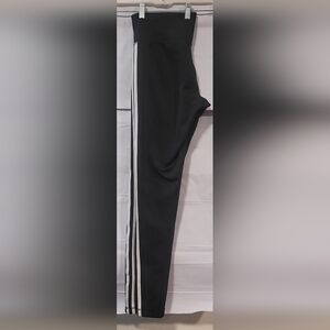 adidas Black Leggings with White Stripes